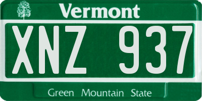 VT license plate XNZ937