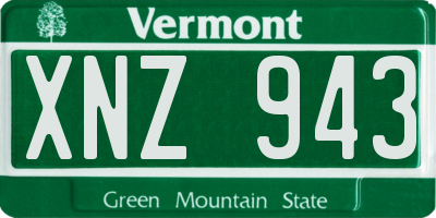 VT license plate XNZ943