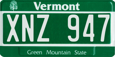 VT license plate XNZ947