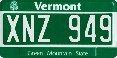VT license plate XNZ949