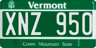 VT license plate XNZ950