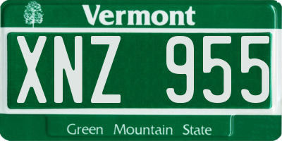VT license plate XNZ955