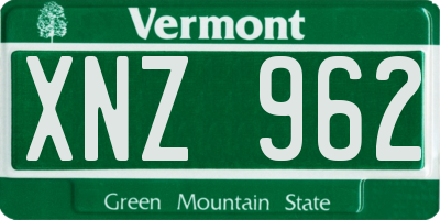 VT license plate XNZ962