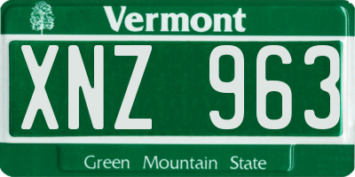 VT license plate XNZ963