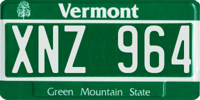 VT license plate XNZ964