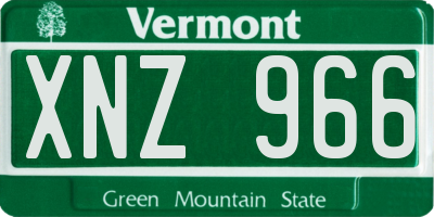 VT license plate XNZ966
