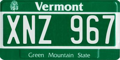 VT license plate XNZ967