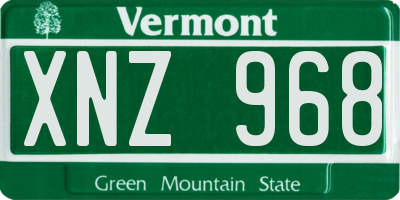 VT license plate XNZ968