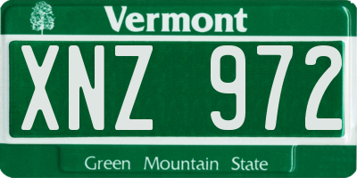 VT license plate XNZ972
