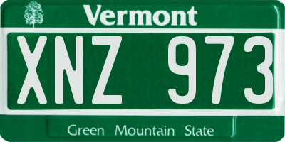 VT license plate XNZ973