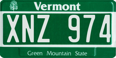 VT license plate XNZ974