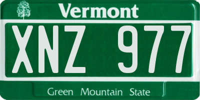 VT license plate XNZ977