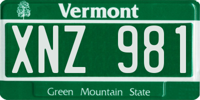 VT license plate XNZ981