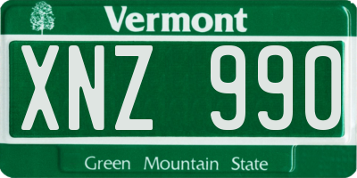 VT license plate XNZ990