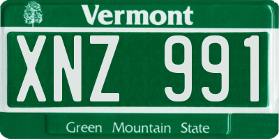 VT license plate XNZ991