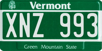 VT license plate XNZ993