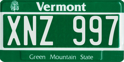VT license plate XNZ997