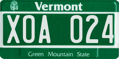 VT license plate XOA024