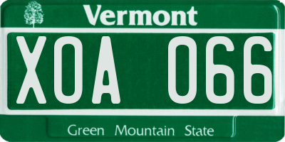 VT license plate XOA066