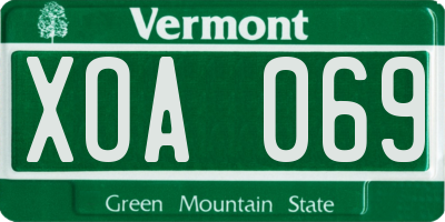 VT license plate XOA069