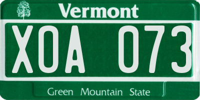VT license plate XOA073