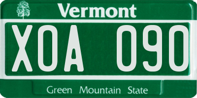 VT license plate XOA090