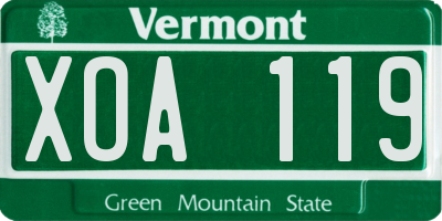 VT license plate XOA119