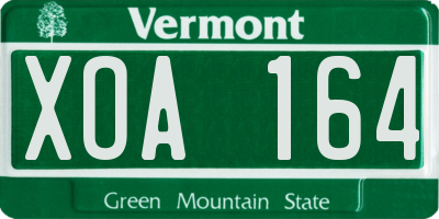 VT license plate XOA164