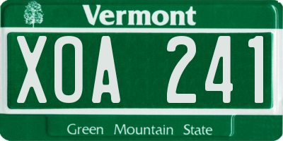 VT license plate XOA241