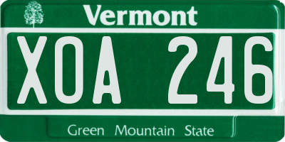 VT license plate XOA246