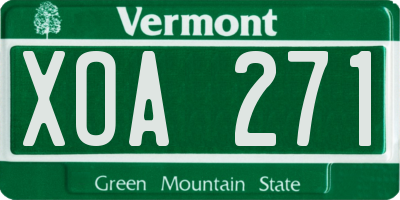 VT license plate XOA271