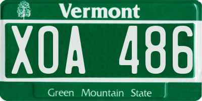 VT license plate XOA486