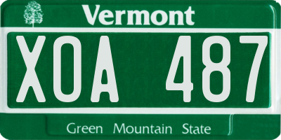 VT license plate XOA487