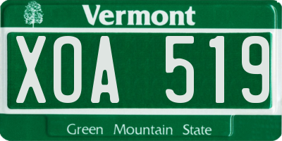 VT license plate XOA519