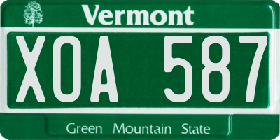 VT license plate XOA587