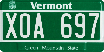 VT license plate XOA697