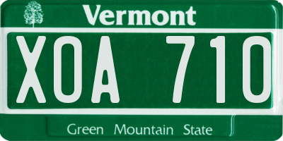 VT license plate XOA710