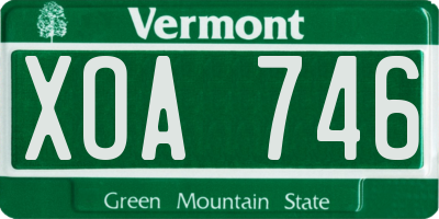 VT license plate XOA746