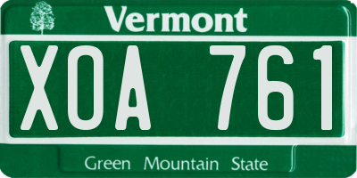 VT license plate XOA761