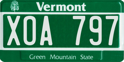 VT license plate XOA797
