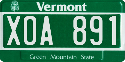 VT license plate XOA891