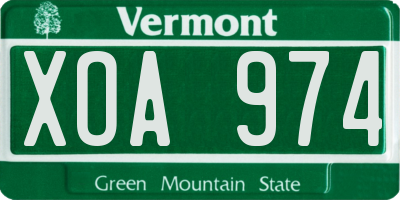 VT license plate XOA974