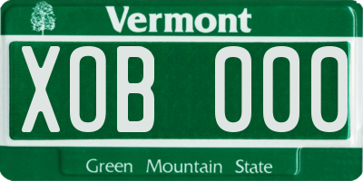 VT license plate XOB000