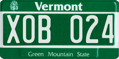 VT license plate XOB024