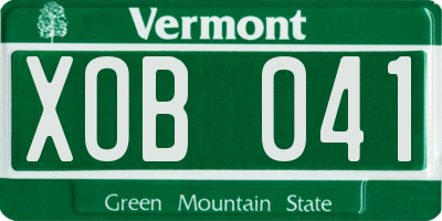 VT license plate XOB041