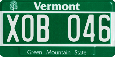 VT license plate XOB046