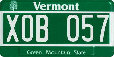VT license plate XOB057