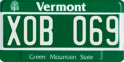 VT license plate XOB069