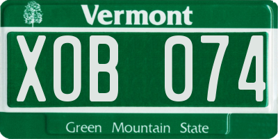 VT license plate XOB074