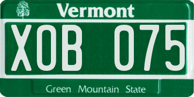 VT license plate XOB075
